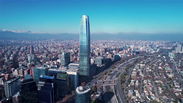 Cityscape of Santiago capital city of Chile South America country.