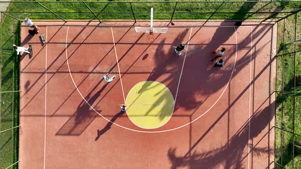 Basketball court Aerial View 4 K Alanya Turkey