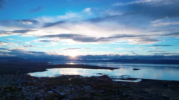 Patagonia landscape. Famous town of El Calafate at Patagonia Argentina