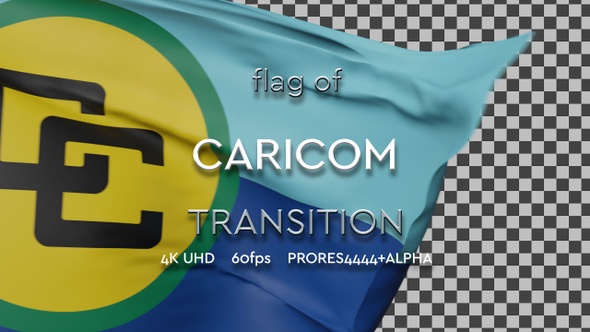 Flag of CARICOM Transition | UHD | 60fps