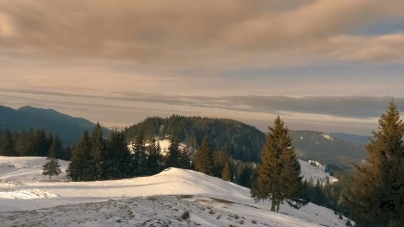 Sunset Over The Mountains Landscape