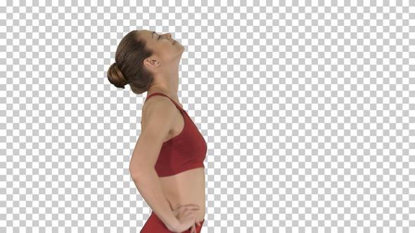 Female Walking and Doing Neck Stretching Exercise to Release