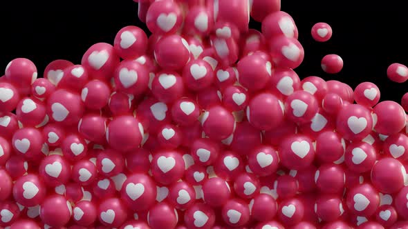 4K 3D Heart Social Media Reactions