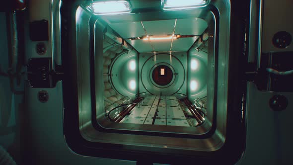 Dark Space Ship Futuristic Interior alt