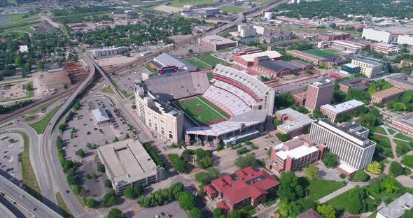 Aerial Shot of Memorial Stadium Home of the Nebraska Huskers