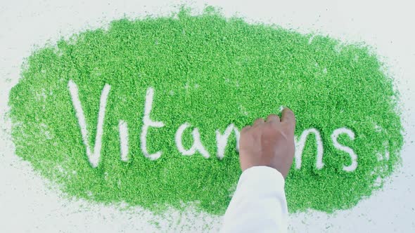 Green Hand Writing   Vitamins