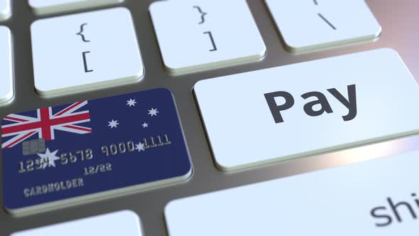Bank Card Featuring Flag of Australia As a Key on a Keyboard