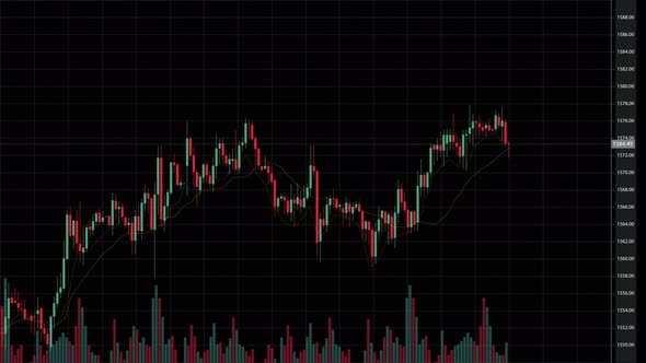 Stock Market Trading Graph Candles Mockup With Alpha