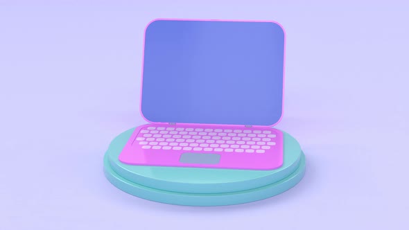 Plastic Color Laptop Toy 3d Net Shop Computer