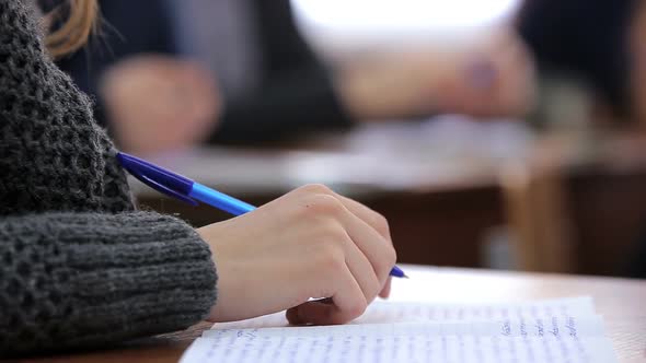 High School Teenage Students at the Desk