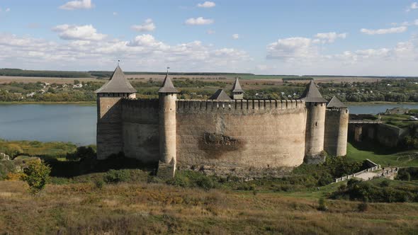 Khotyn Fortress and Dniester River