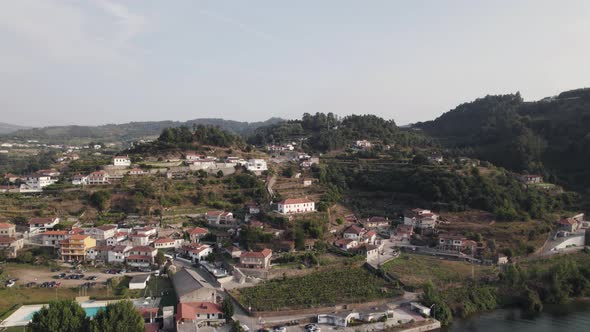 Castelo de paiva cityscape pan shot in Portugal