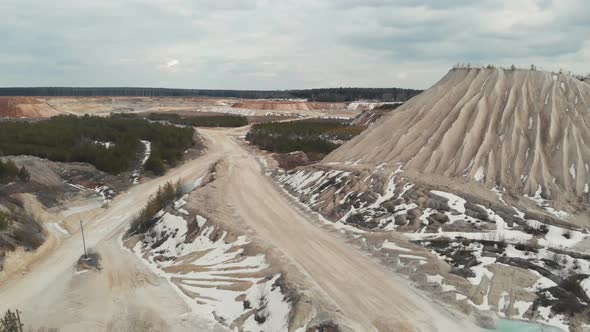 The Road in the Quarry. Aerial View 