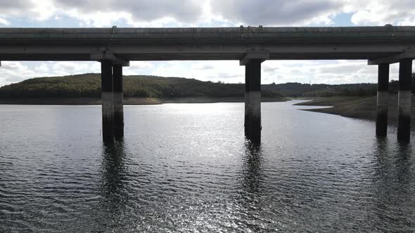 Bridge Piers Aerial View Drone