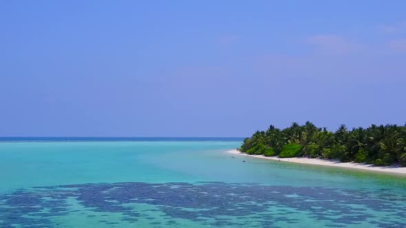 Drone aerial texture of seashore beach journey by blue ocean with sand background