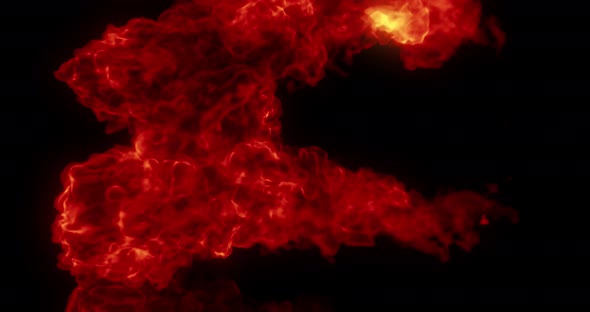 4K Abstract motion background of Blue flames, burning heat