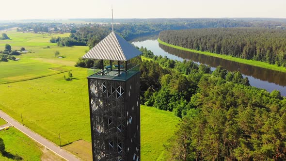 Zoom Out View Birstonas Tower Landmark