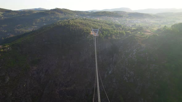 Suspension Bridge through Mountain River. 516 Arouca, Portugal