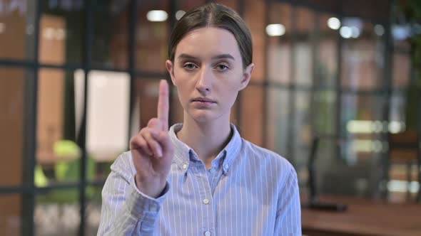 No Young Woman Rejecting By Waving Finger