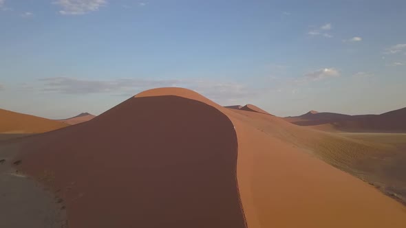 Amazing scenery of sand dunes in desert