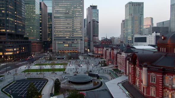 Tokyo Highrise Office Skyscraper Square Timelapse