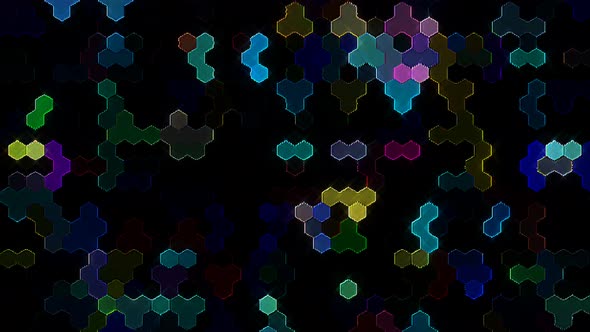 3D shining bright dots set wave motion, colorful, on black background