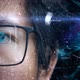 Man Wearing Glasses Access Digital Information With Eyes - VideoHive Item for Sale