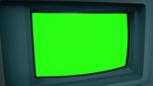 Tv Monitor Turns On And Off Greenscreen