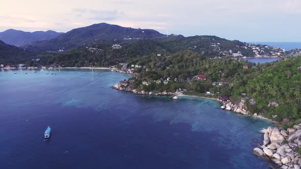 Evening View  On Coastline Tropical Island