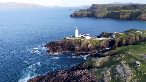 Aerial View of Fanad Head Lighthouse Donegal County Ireland