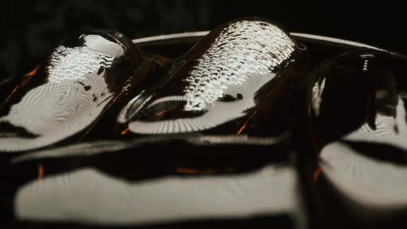 Beverage. Ice Cubes In A Glass.