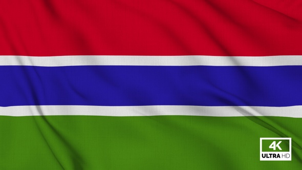 Gambia Flag Waving Slowly Looped alt