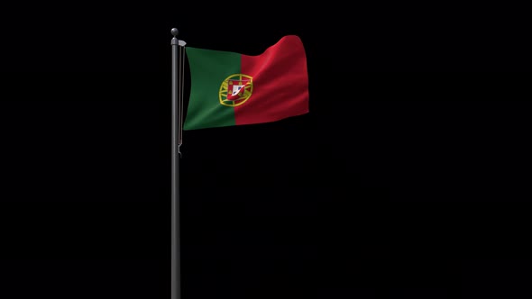 Portugal Flag With Alpha 4K