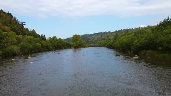 Wide River in the Mountains