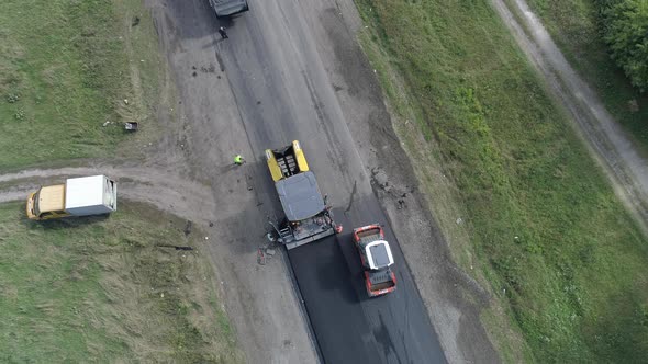 Road under construction seen from above