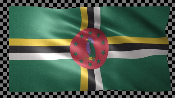 Dominica waving flag looped
