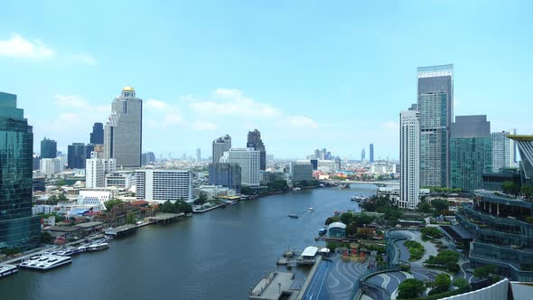 Beautiful building architecture around Bangkok city in Thailand