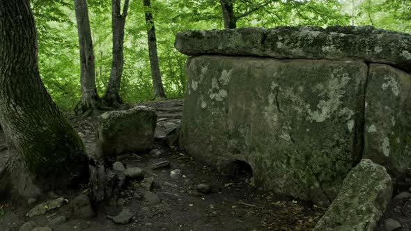 Caucasus Dolmen in Summer Forest