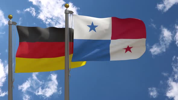 Germany Flag Vs Panama On Flagpole