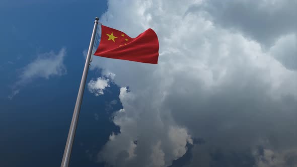 China Flag Waving 4K