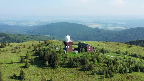 Aerial view of the recreational area Kojsovska Hola in Slovakia