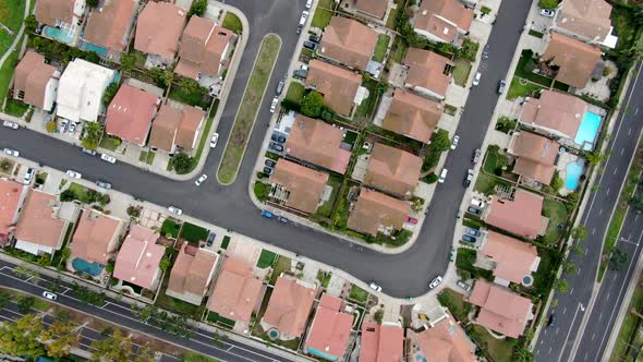 Aerial View of Large-scale Residential Neighborhood, Irvine, California