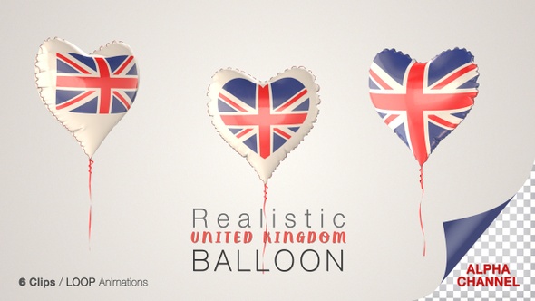 United Kingdom Heart Shape Balloons