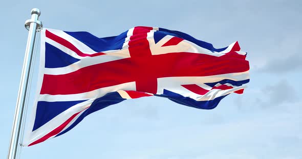 United Kingdom Flag Waving loop 4K