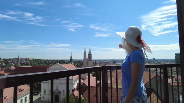 Woman in Zagreb of Croatia