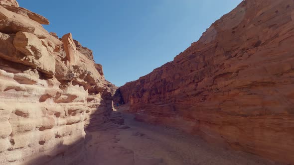 Colored Canyon, geological wonder in Sinai peninsula, Egypt. Wide shot