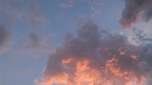 4K Sky Time lapse, Burning sky and shining, Red purple orange blue pink sunset.