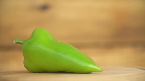 One Green Pepper on the Table