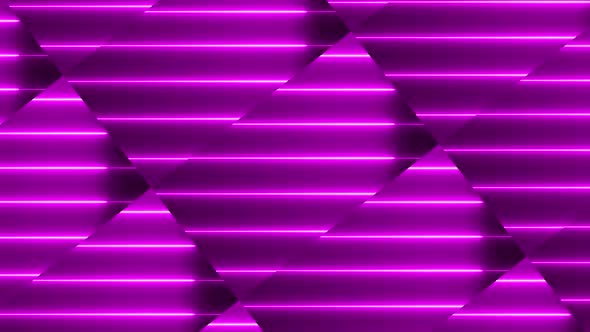 Pink color Neon light geometric glowing line animation. Vd 724