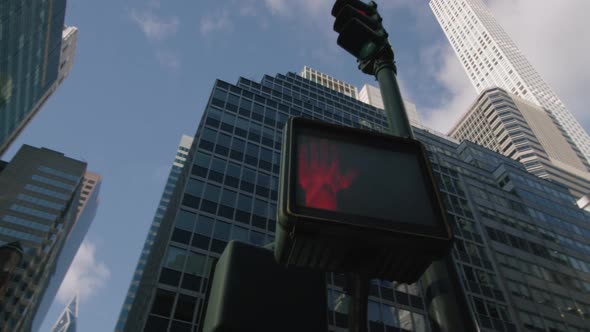 Walk Sign in Midtown Manhattan New York City in the Daytime